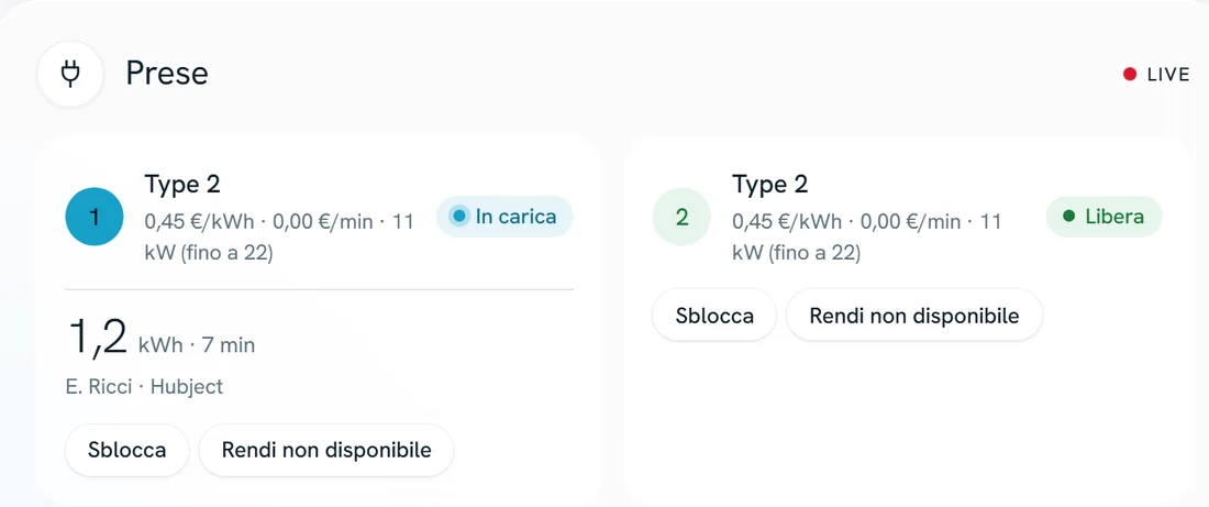 Prese di una stazione con sblocco da remoto nel gestionale Spotlink